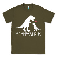 Womens Mommysaurus Mom And Baby Dinosaur V Neck T Shirt Classic Tee | Teevron