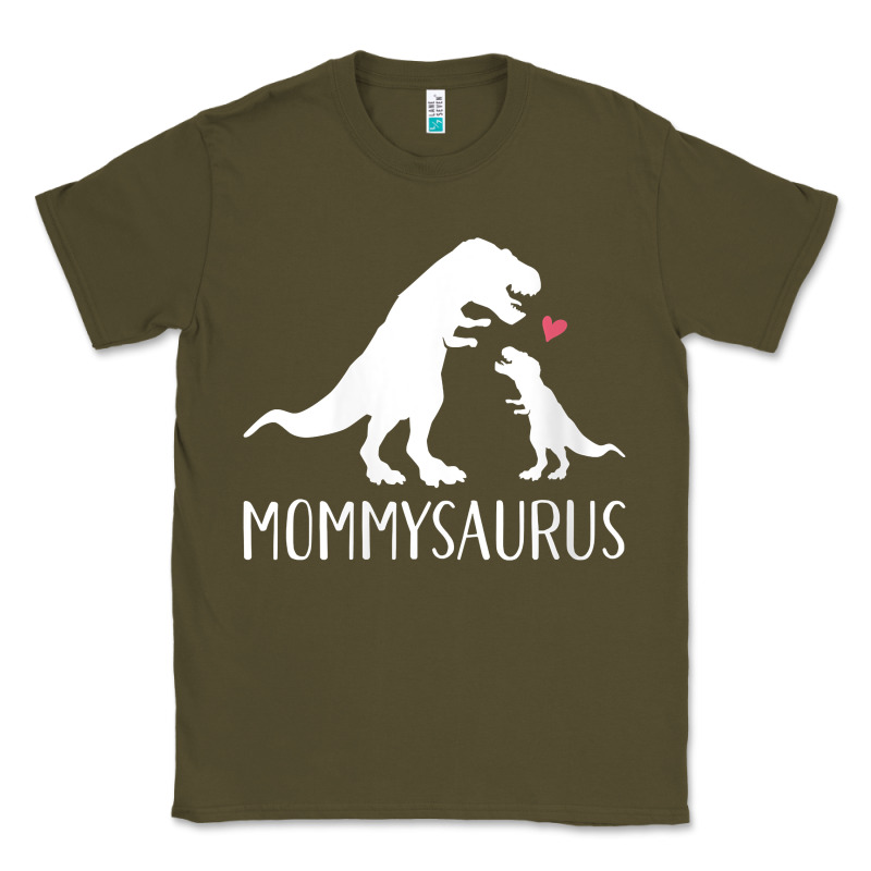 Womens Mommysaurus Mom And Baby Dinosaur V Neck T Shirt Classic Tee by linhVisuals | Teevron