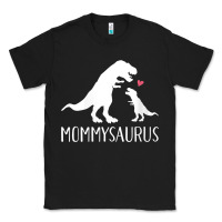 Black womens mommysaurus mom and baby dinosaur v neck t shirt Classic Tee - linhVisuals