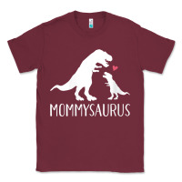 Burgundy womens mommysaurus mom and baby dinosaur v neck t shirt Classic Tee - linhVisuals