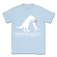 Dusty Blue womens mommysaurus mom and baby dinosaur v neck t shirt Classic Tee - linhVisuals