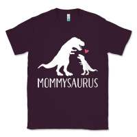 Plum womens mommysaurus mom and baby dinosaur v neck t shirt Classic Tee - linhVisuals