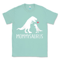 Seafoam womens mommysaurus mom and baby dinosaur v neck t shirt Classic Tee - linhVisuals