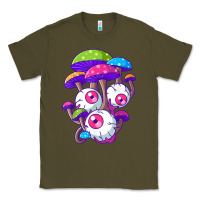 Army Green psychedelic mushroom hippie magic fungus shrooms trance rave t shirt Classic Tee - linhVisuals