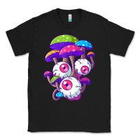 Black psychedelic mushroom hippie magic fungus shrooms trance rave t shirt Classic Tee - linhVisuals