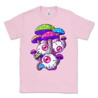 Bubblegum Pink psychedelic mushroom hippie magic fungus shrooms trance rave t shirt Classic Tee - linhVisuals