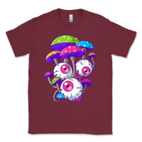 Burgundy psychedelic mushroom hippie magic fungus shrooms trance rave t shirt Classic Tee - linhVisuals