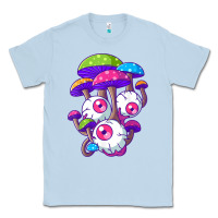 Dusty Blue psychedelic mushroom hippie magic fungus shrooms trance rave t shirt Classic Tee - linhVisuals