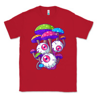 Red psychedelic mushroom hippie magic fungus shrooms trance rave t shirt Classic Tee - linhVisuals