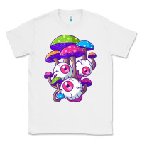 White psychedelic mushroom hippie magic fungus shrooms trance rave t shirt Classic Tee - linhVisuals