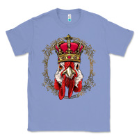 Colony Blue chicken chick king chicken wearing crown queen chicken animal 228 roos Classic Tee - linhVisuals