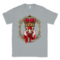 Heather Grey chicken chick king chicken wearing crown queen chicken animal 228 roos Classic Tee - linhVisuals
