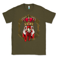 Army Green chicken chick king chicken wearing crown queen chicken animal 228 roos Classic Tee - linhVisuals