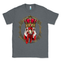 Charcoal Heather chicken chick king chicken wearing crown queen chicken animal 228 roos Classic Tee - linhVisuals