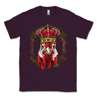 Plum chicken chick king chicken wearing crown queen chicken animal 228 roos Classic Tee - linhVisuals