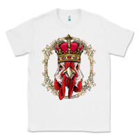 White chicken chick king chicken wearing crown queen chicken animal 228 roos Classic Tee - linhVisuals