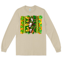 Mushroom st patricks cow and coin wıth clovers and leopard brushstrokes Long Sleeve Tee - Artiststas