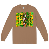 Toasted Coconut st patricks cow and coin wıth clovers and leopard brushstrokes Long Sleeve Tee - Artiststas