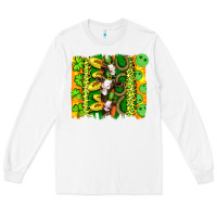 White st patricks cow and coin wıth clovers and leopard brushstrokes Long Sleeve Tee - Artiststas