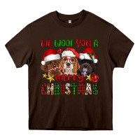 Chocolate Brown We Woof You A Merry Christmas Heavy Core Tee - FaDigitalArtStudio