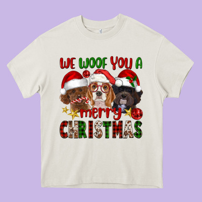 We Woof You A Merry Christmas Heavy Core Tee Designed By Fadigitalartstudio