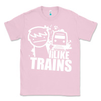 Bubblegum Pink i like trains Classic Tee - linhVisuals