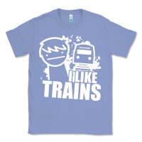 Colony Blue i like trains Classic Tee - linhVisuals
