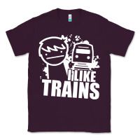 Plum i like trains Classic Tee - linhVisuals