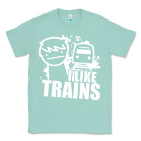 Seafoam i like trains Classic Tee - linhVisuals