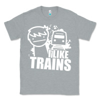 Heather Grey i like trains Classic Tee - linhVisuals