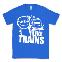 True Royal i like trains Classic Tee - linhVisuals