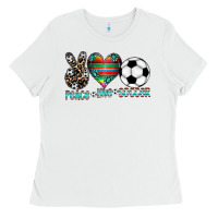 Peace Love Soccer Ladies Tee | Teevron