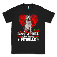 Black pitbull lover dog roses funny just a girl who loves pitbull 213 pitbul Classic Tee - linhVisuals