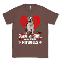 Chestnut pitbull lover dog roses funny just a girl who loves pitbull 213 pitbul Classic Tee - linhVisuals