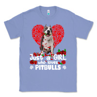 Colony Blue pitbull lover dog roses funny just a girl who loves pitbull 213 pitbul Classic Tee - linhVisuals