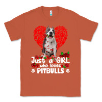 Copper pitbull lover dog roses funny just a girl who loves pitbull 213 pitbul Classic Tee - linhVisuals