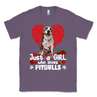 Lavender pitbull lover dog roses funny just a girl who loves pitbull 213 pitbul Classic Tee - linhVisuals