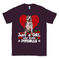 Plum pitbull lover dog roses funny just a girl who loves pitbull 213 pitbul Classic Tee - linhVisuals