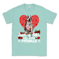 Seafoam pitbull lover dog roses funny just a girl who loves pitbull 213 pitbul Classic Tee - linhVisuals