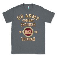 Charcoal Heather us army combat engineer combat engineer veteran gift pullover hoodie Classic Tee - linhVisuals