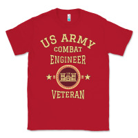 Red us army combat engineer combat engineer veteran gift pullover hoodie Classic Tee - linhVisuals