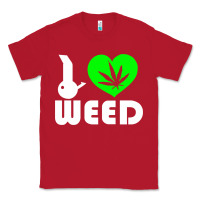 Red i love weed fun Classic Tee - linhVisuals