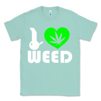 Seafoam i love weed fun Classic Tee - linhVisuals