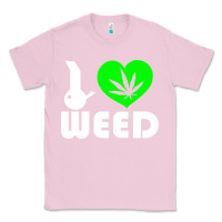 Bubblegum Pink i love weed fun Classic Tee - linhVisuals