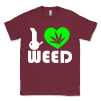 Burgundy i love weed fun Classic Tee - linhVisuals