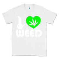 White i love weed fun Classic Tee - linhVisuals