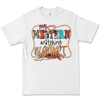 White My Western Watching Blanket Premium Tee - CowhideDigitalArt