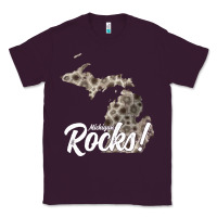Plum great lakes shaped men women petoskey stone michigan rocks pullover ho Classic Tee - linhVisuals