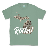 Sage great lakes shaped men women petoskey stone michigan rocks pullover ho Classic Tee - linhVisuals