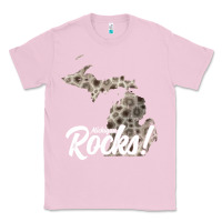 Bubblegum Pink great lakes shaped men women petoskey stone michigan rocks pullover ho Classic Tee - linhVisuals